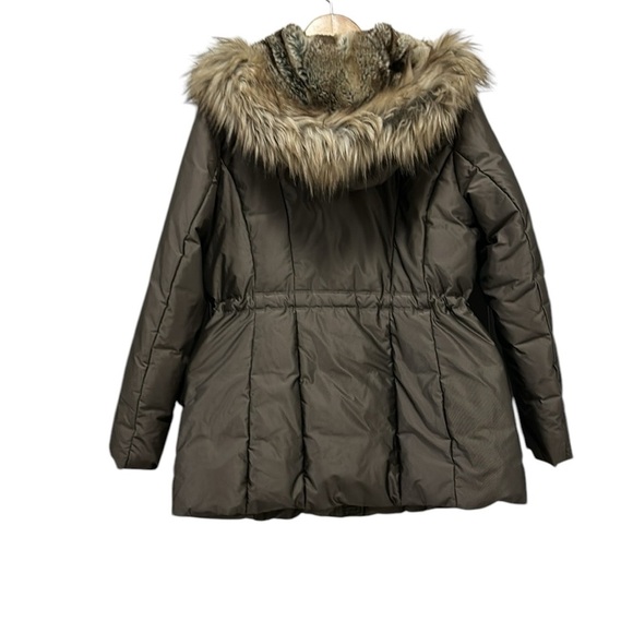 Cole Haan brown parka with faux fur hood - Picture 2 of 6